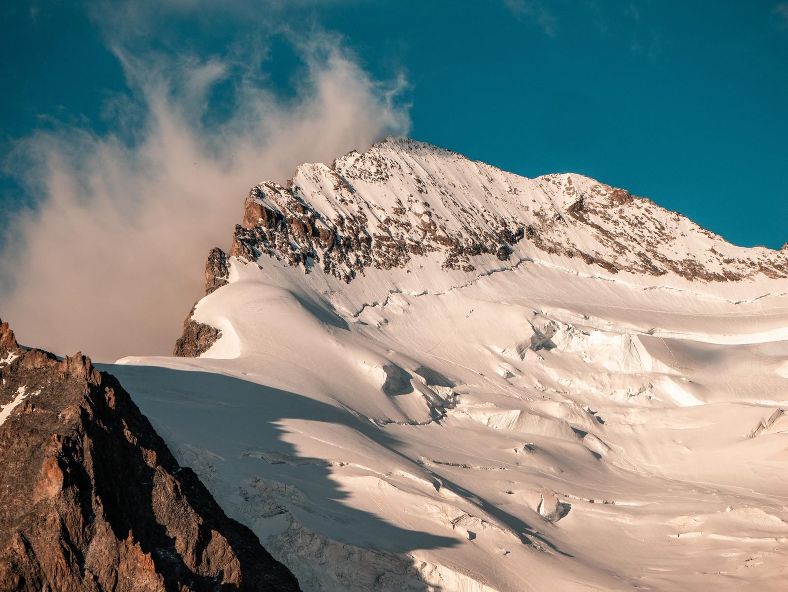 A summit of the Écrins in the morning